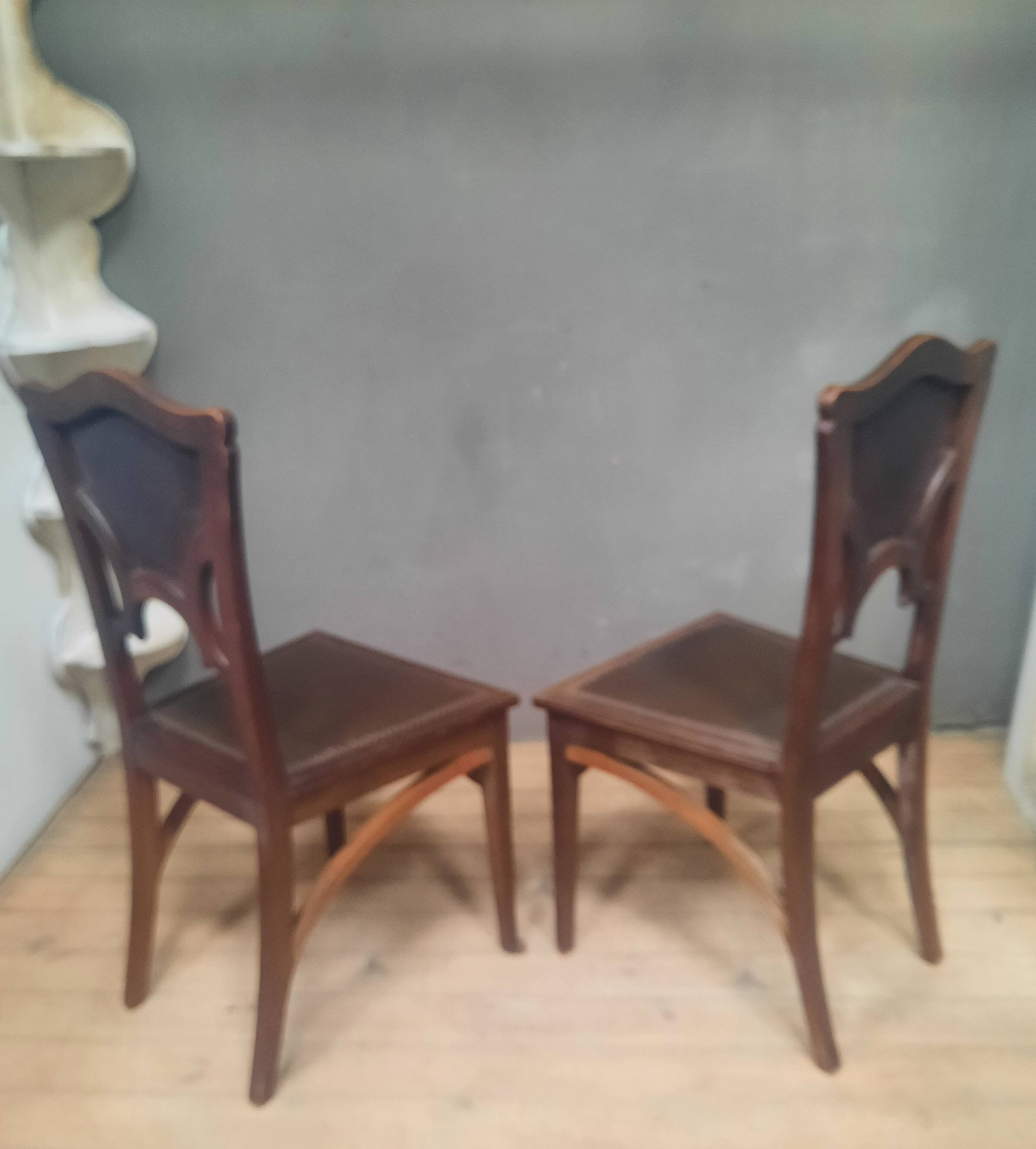 Paire  de chaise Art Nouveau
