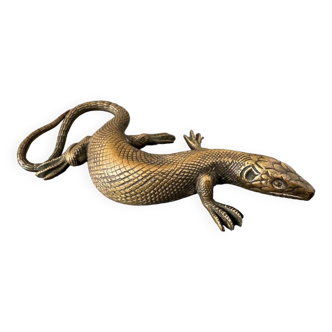Finely chiseled 19th century gilded bronze salamander
