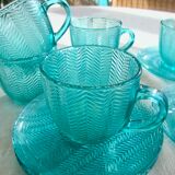 Mint green tea or coffee cups
