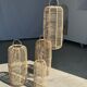 Large lantern-shaped rattan pendant lamp H50 D24