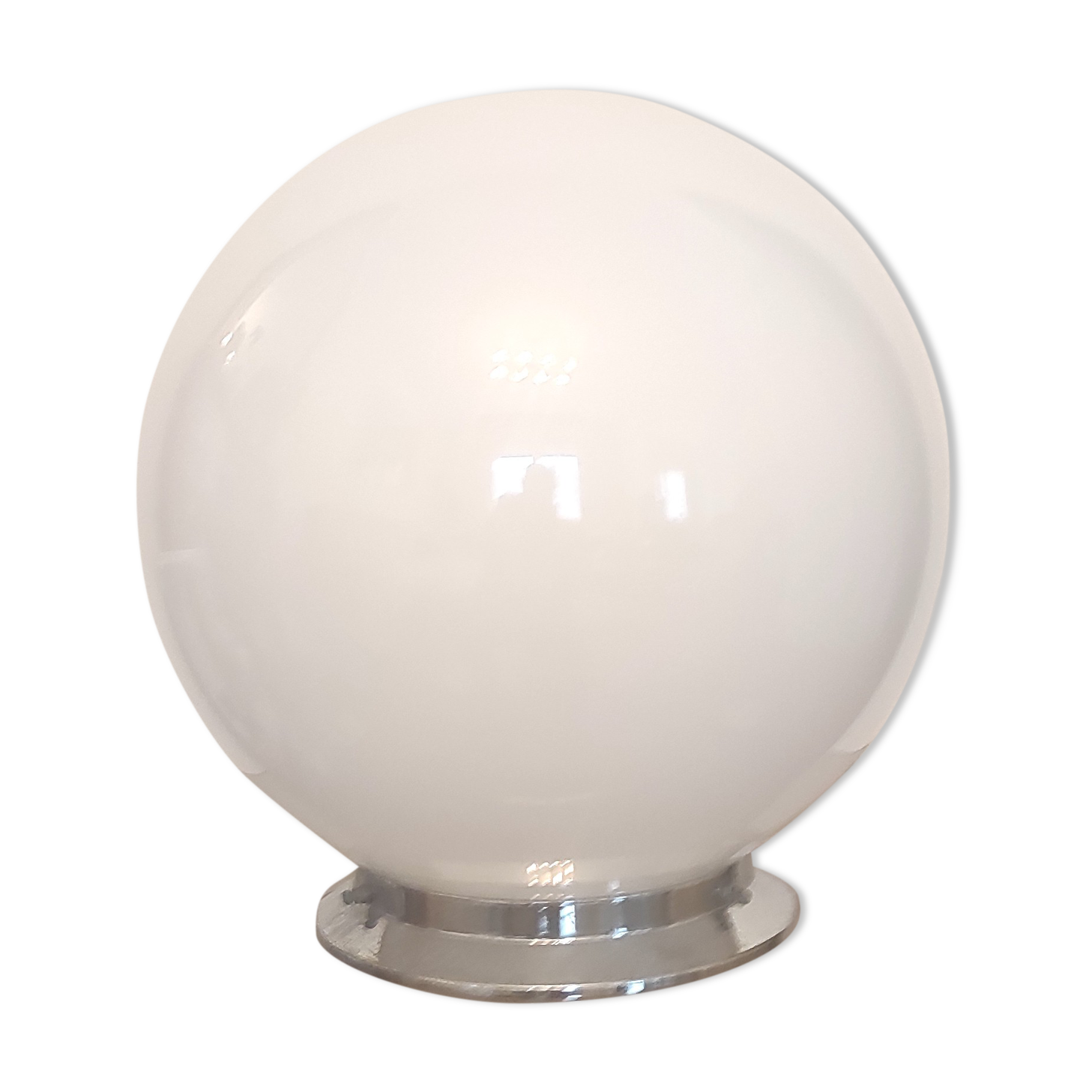 White opaline globe ceiling lamp – 50s/60s