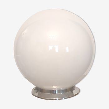 White opaline globe ceiling lamp – 50s/60s