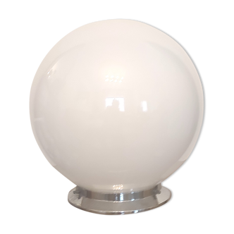 White opaline globe ceiling lamp – 50s/60s