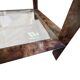 1980s coffee table in metal with walnut burl veneer.