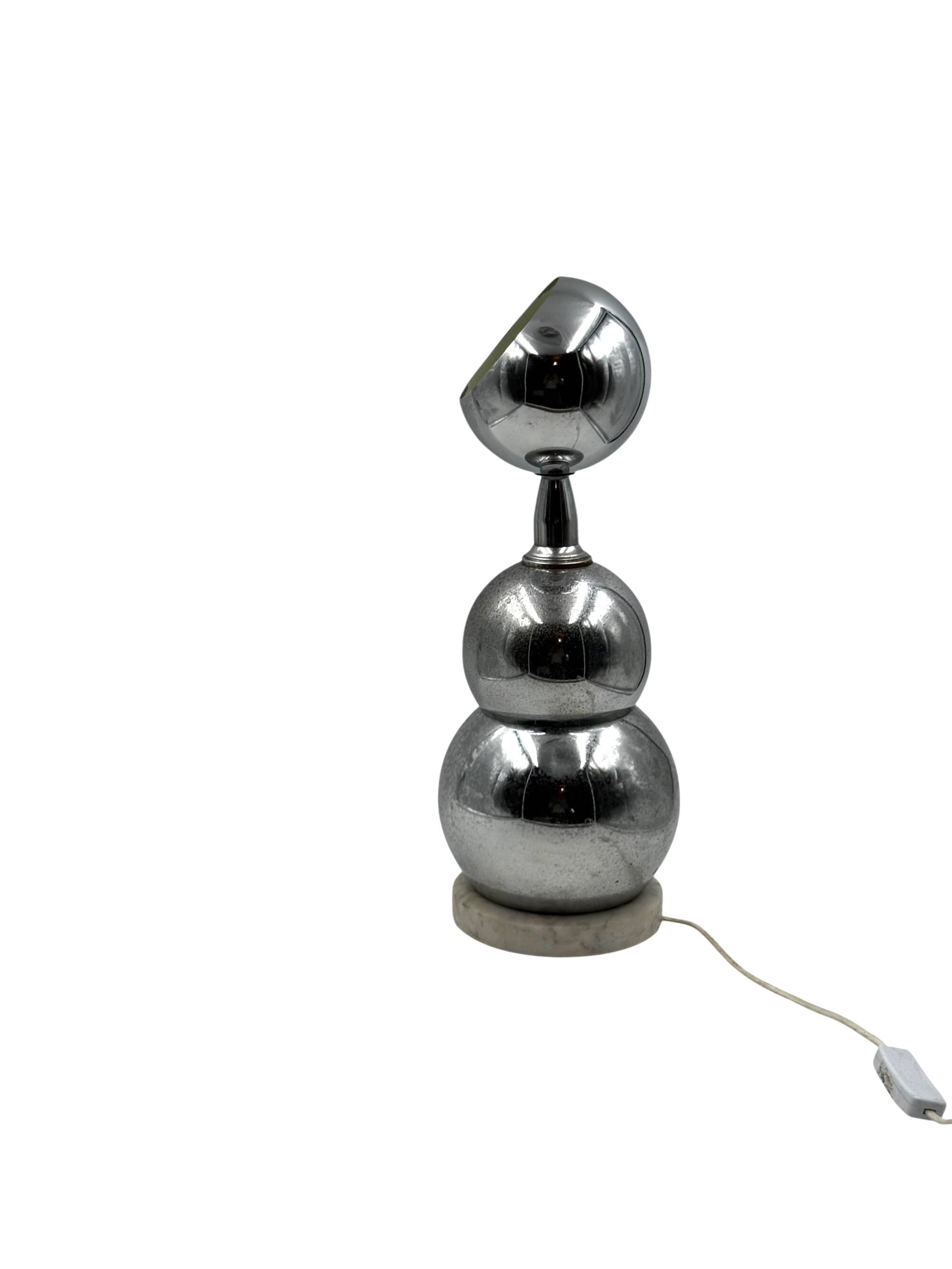 Space age chrome table Lamp, France 1970s