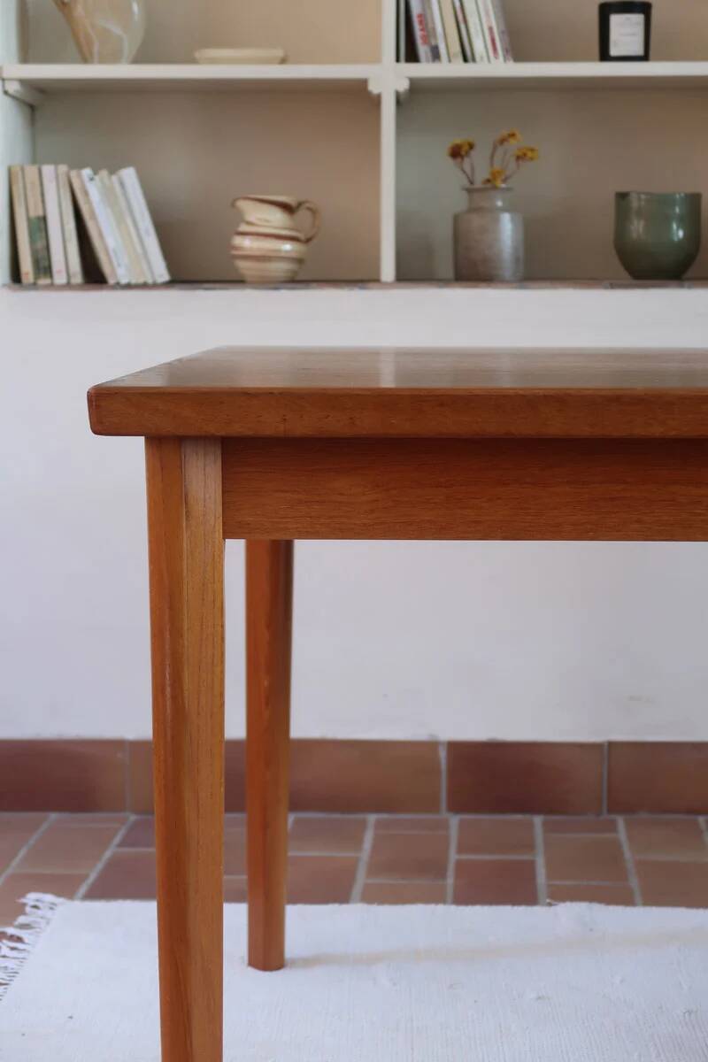 Table à manger scandinave extensible en teck années 60