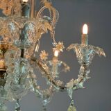 Lustre vénitien Rezzonico en verre de Murano doré, vers 1940