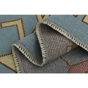 1970s Vintage Turkish Handmade Wool & Cotton Blue Area Rug 116x178