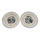 Set of 2 talking plates in Choisy-le-Roi porcelain