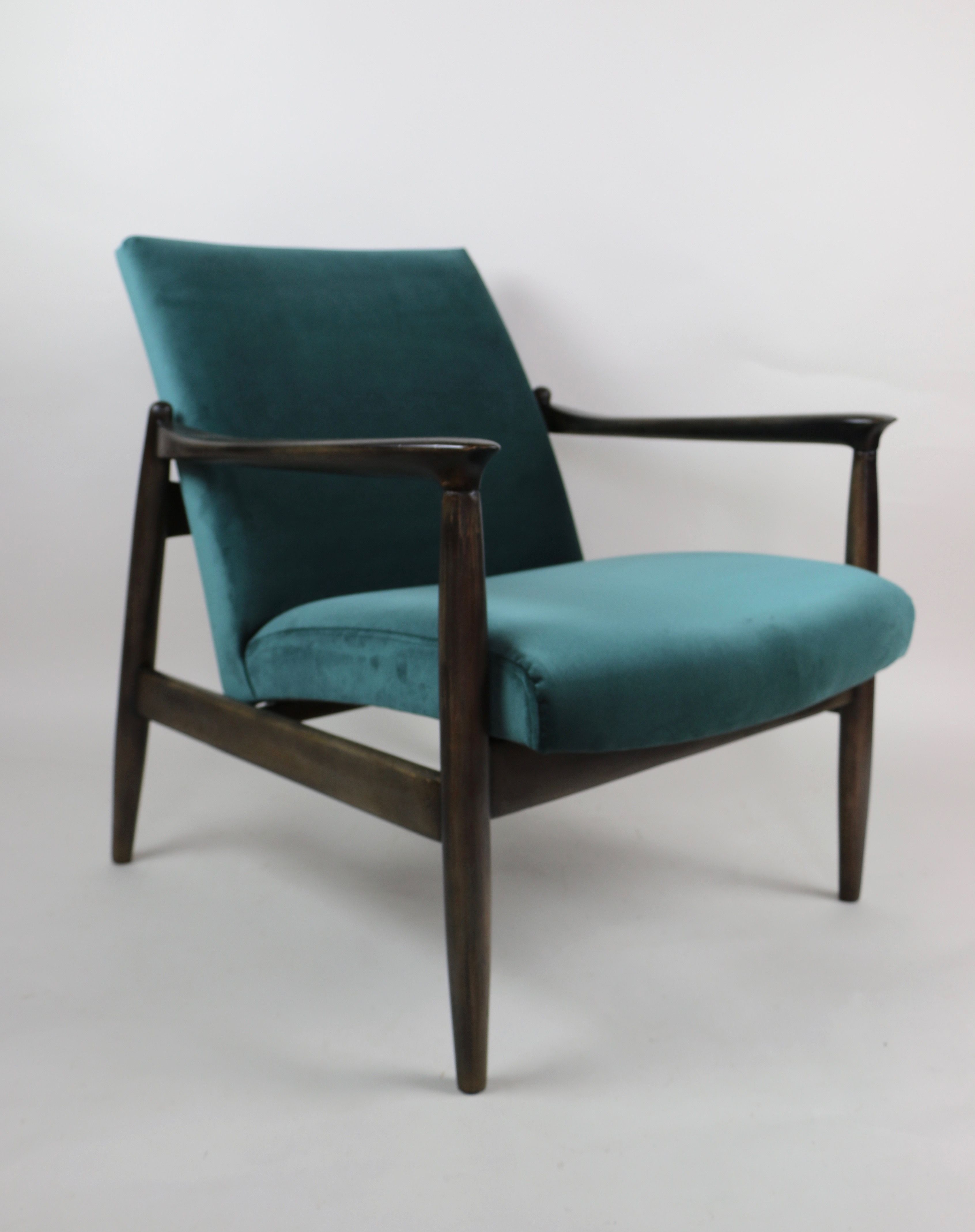 Fauteuil en velours vintage par Edmund Homa années 1970