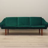 Green velvet sofa, Danish design, 1980s, production: Denmark