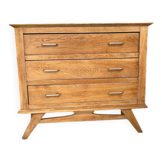 Oscar chest of drawers in wood and black, 50s-70s Scandinavian style
