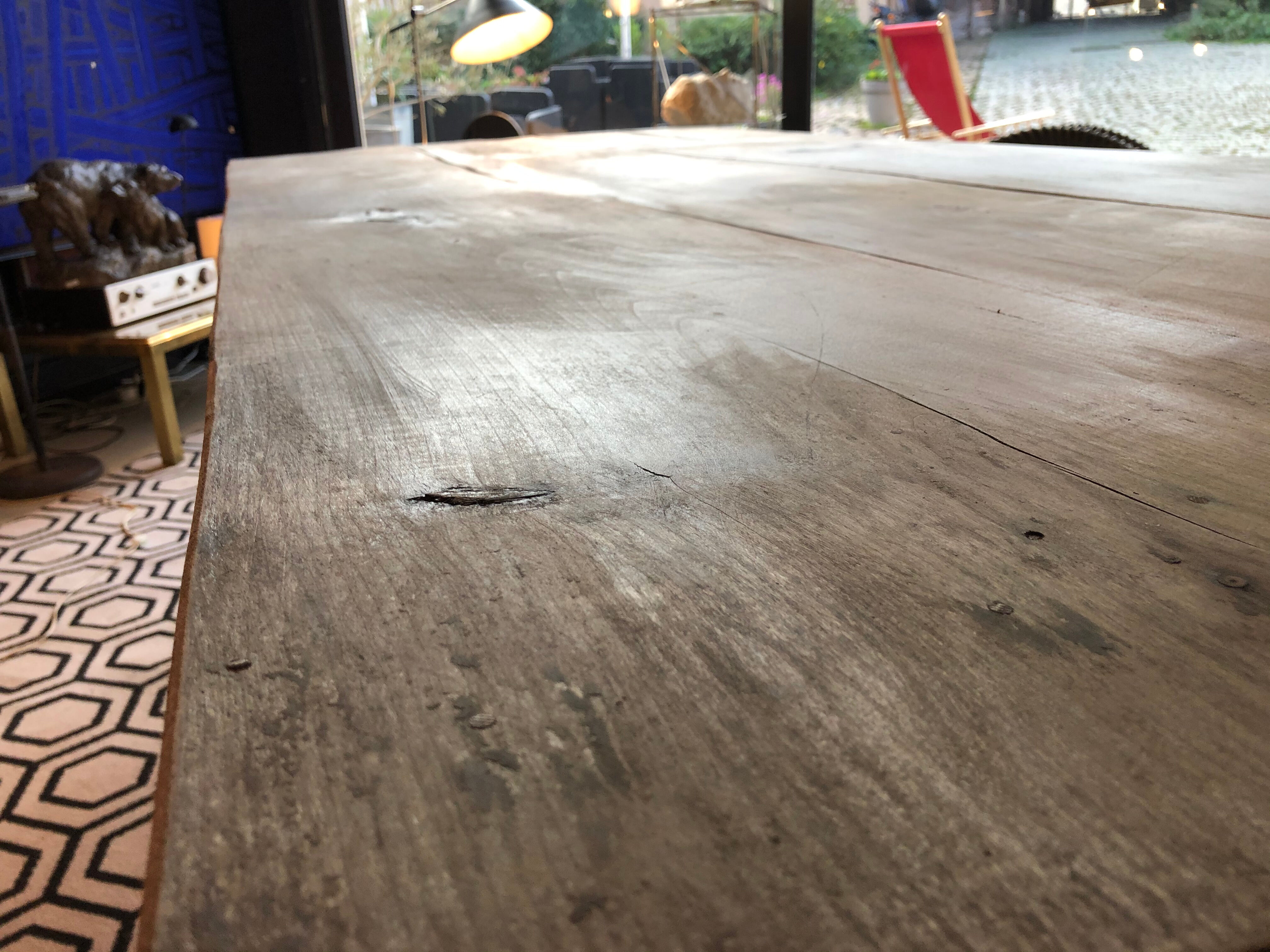 Farm table on trestles