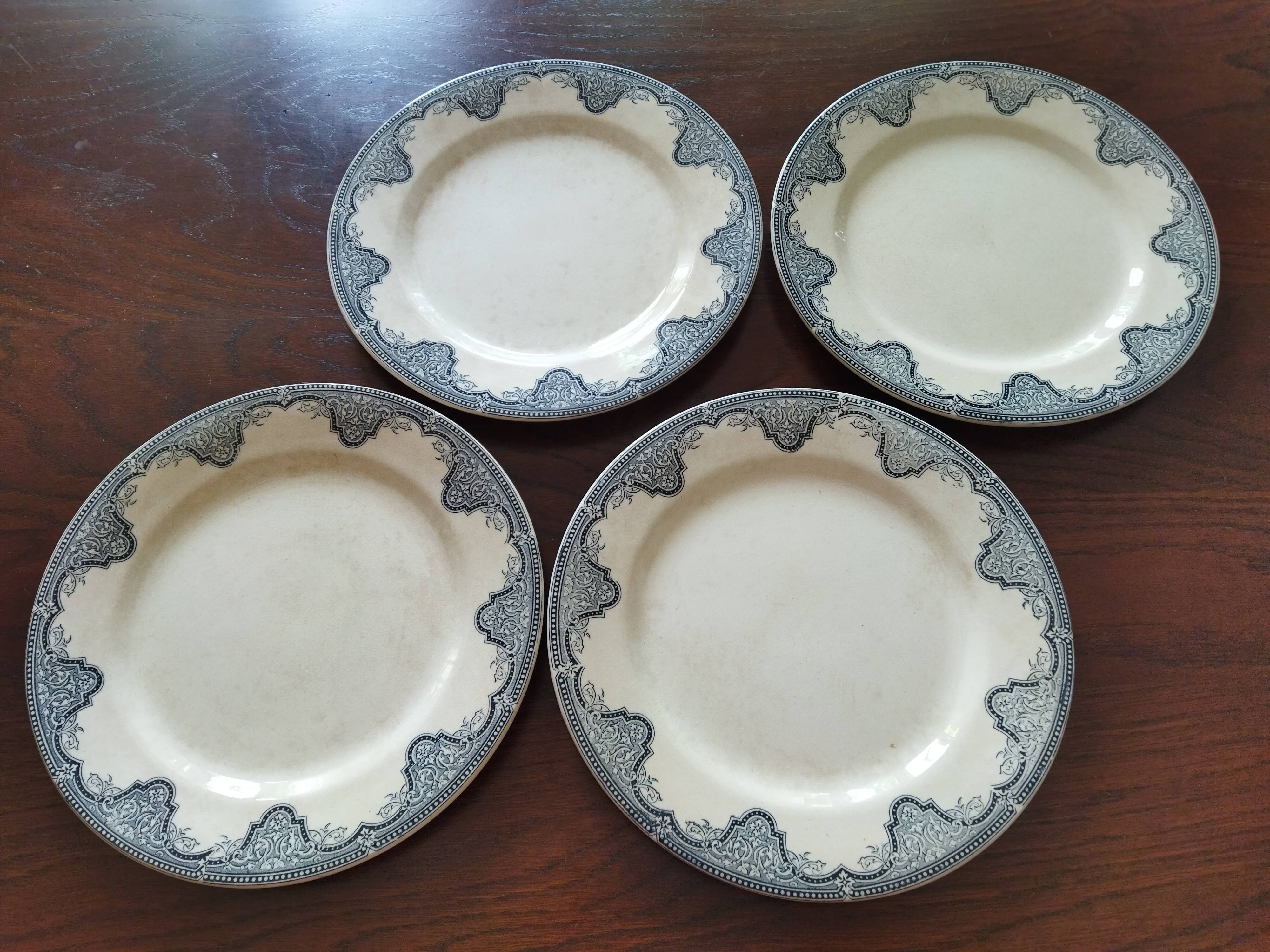 8 flat plates iron earth Salins, model Céline