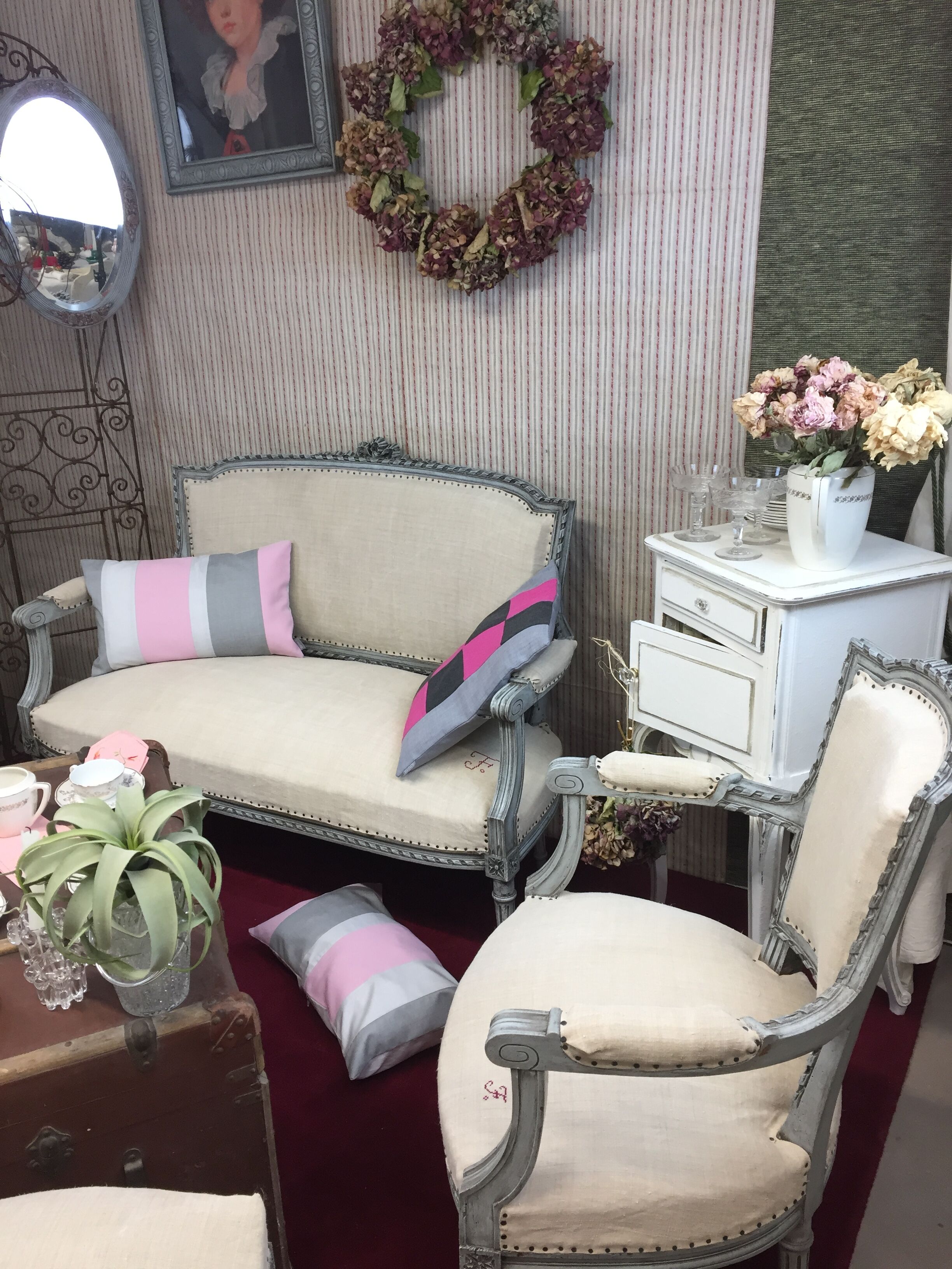 Armchair Cabriolet old Louis XVI style completely renovated