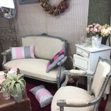 Armchair Cabriolet old Louis XVI style completely renovated