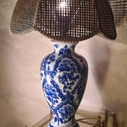 Large blue porcelain lamp 66x41 lampshade asia, japan, china elec new