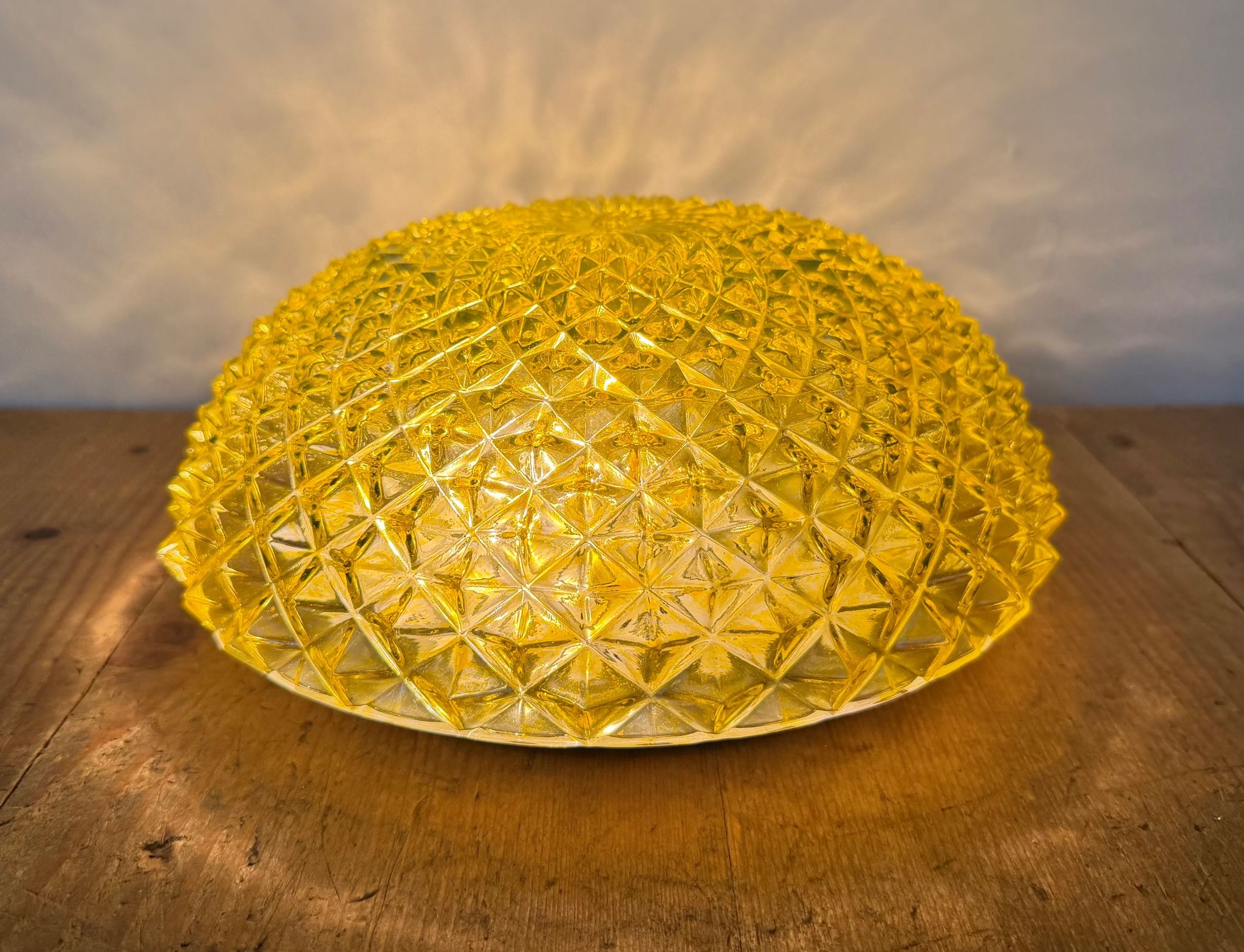 Vintage Glass Wall or Ceiling Light, 1970s