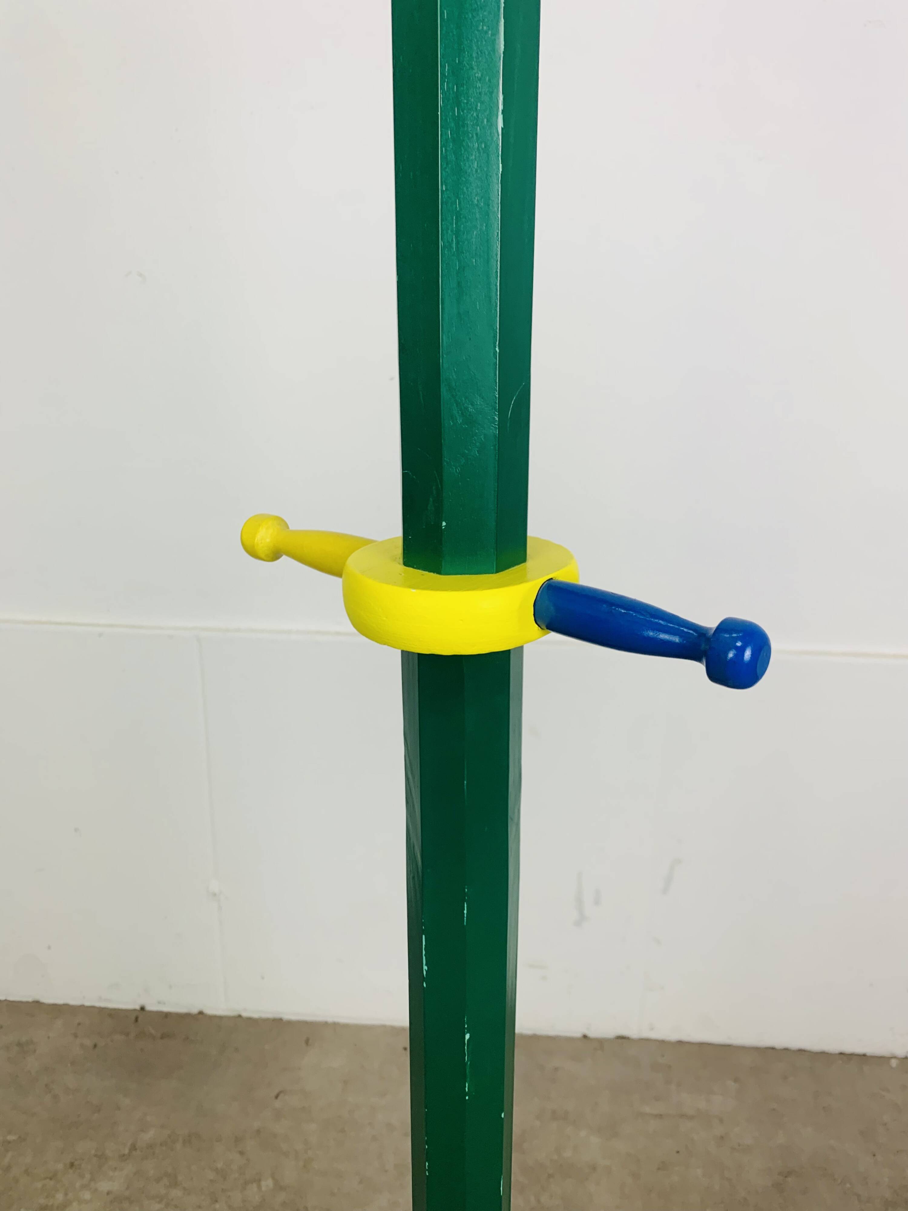 Freestanding coat rack pencil style Pierre Sala, for children, vintage.