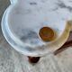 Louis XVI style bedside table, Carrara marble and mahogany