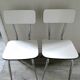 Pair of white formica and slender feet of the 60s Chair