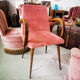 Pink velvet bridge chair