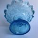 Compotier en verre pressé bleu