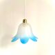 Suspension tulipe bleue vintage