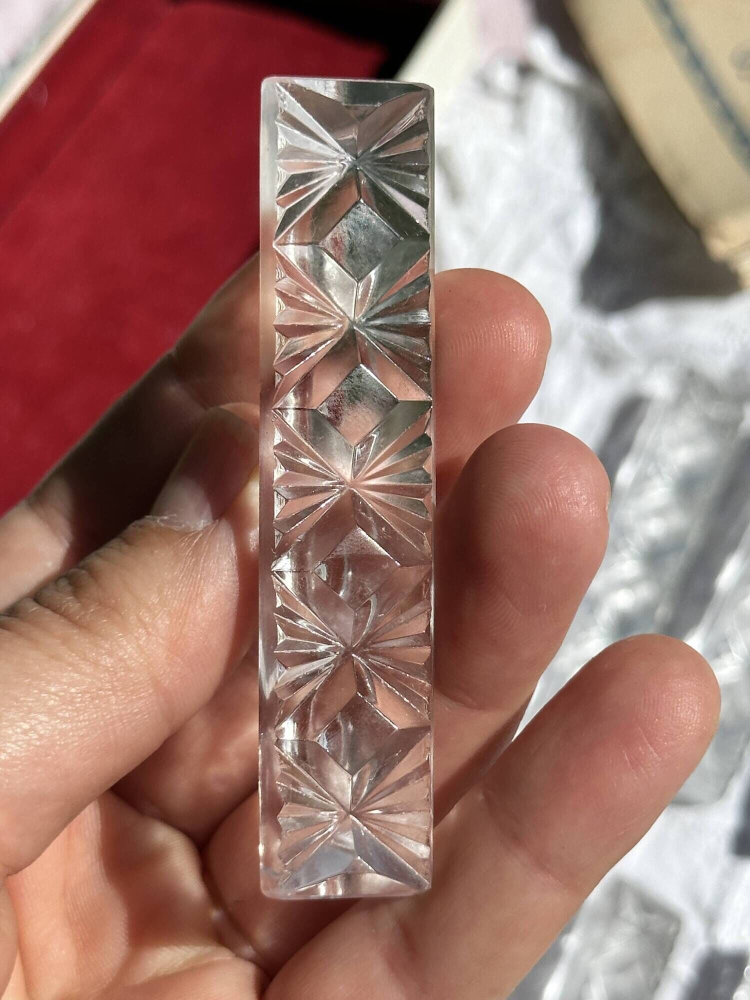 Set of 10 Vintage Cut Crystal Knife Rests // Tableware