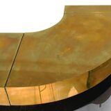 Bar in black lacquer and gilded brass by Jean-Claude Mahey for Maison Romeo.