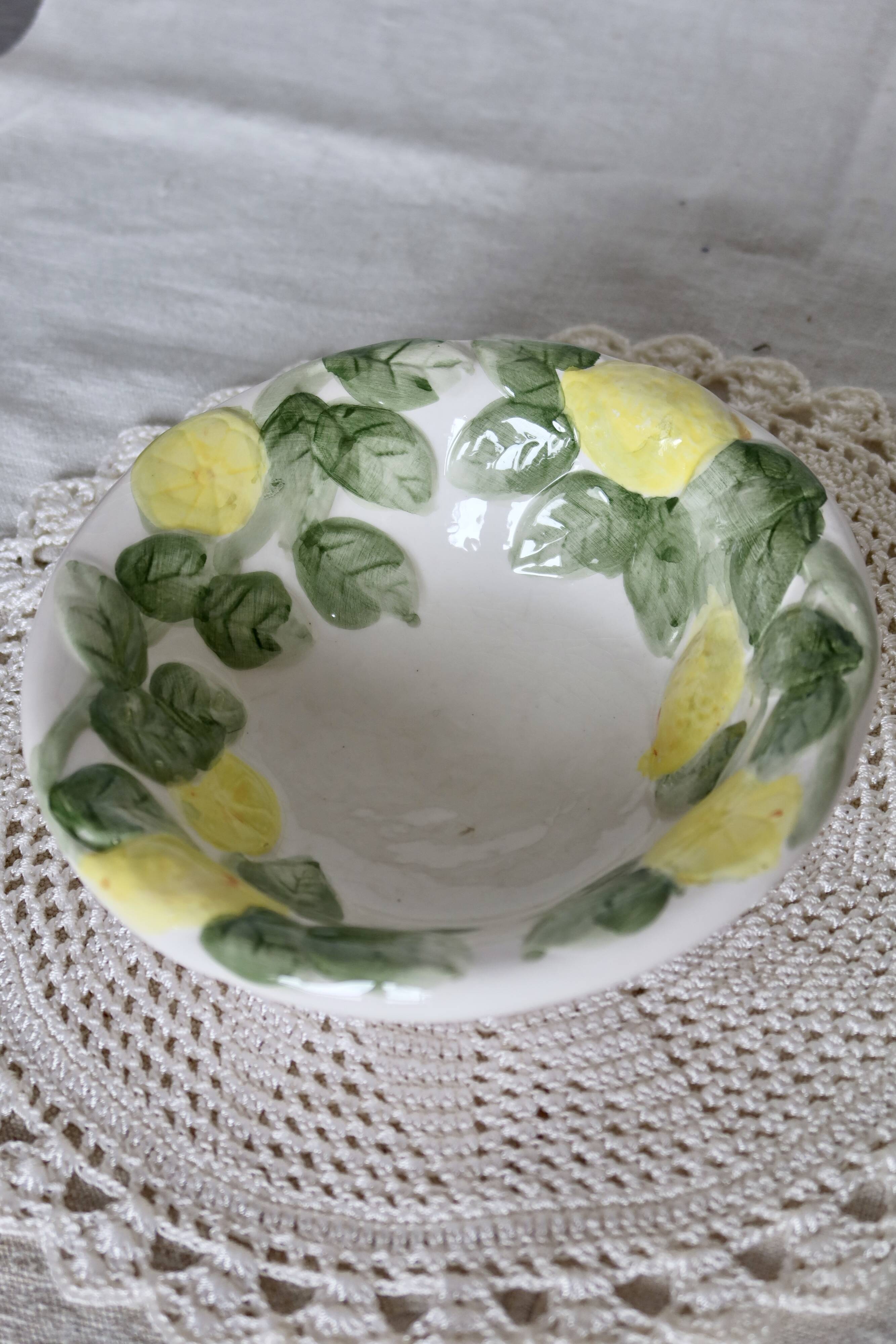 Vintage lemon slip dish
