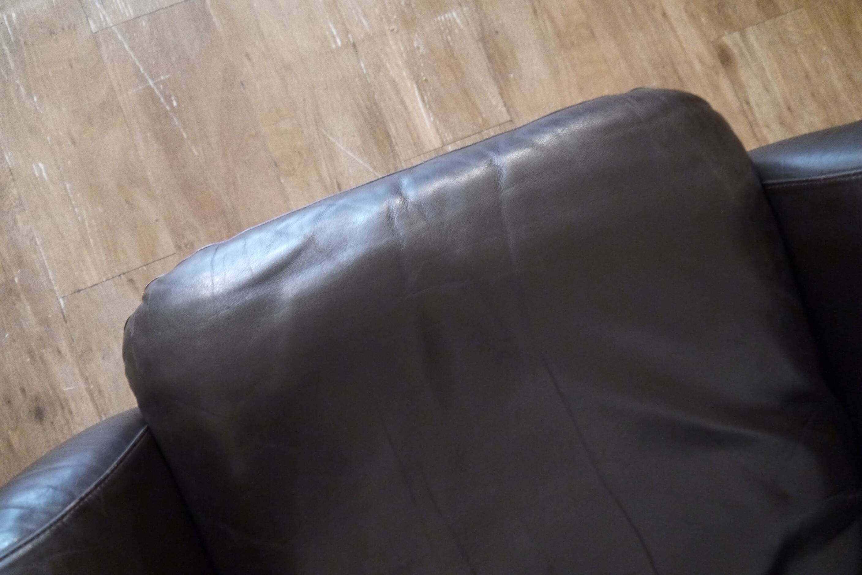 Fauteuil scandinave en cuir 1970