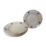 Set of 6 vintage soup plates from the Gien factory, Nice model
