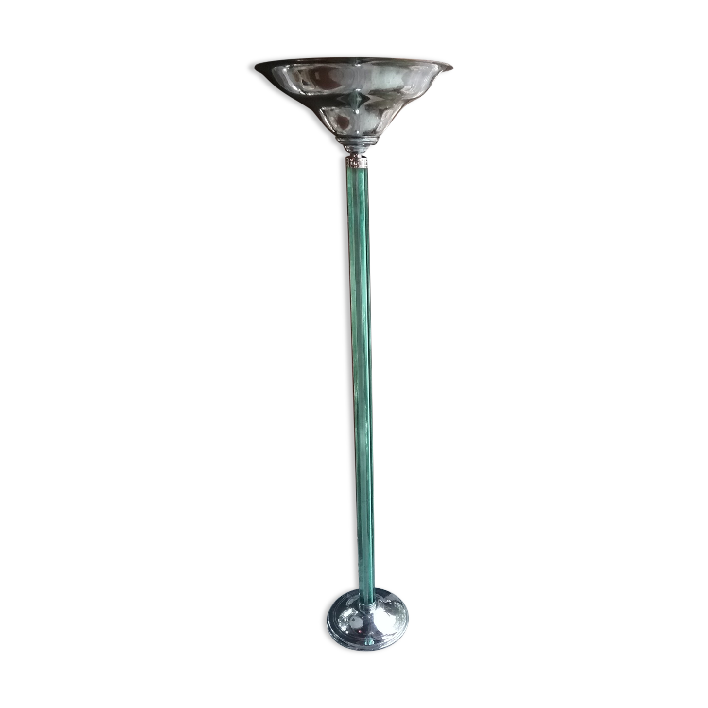 Vintage floor lamp in glass and chrome