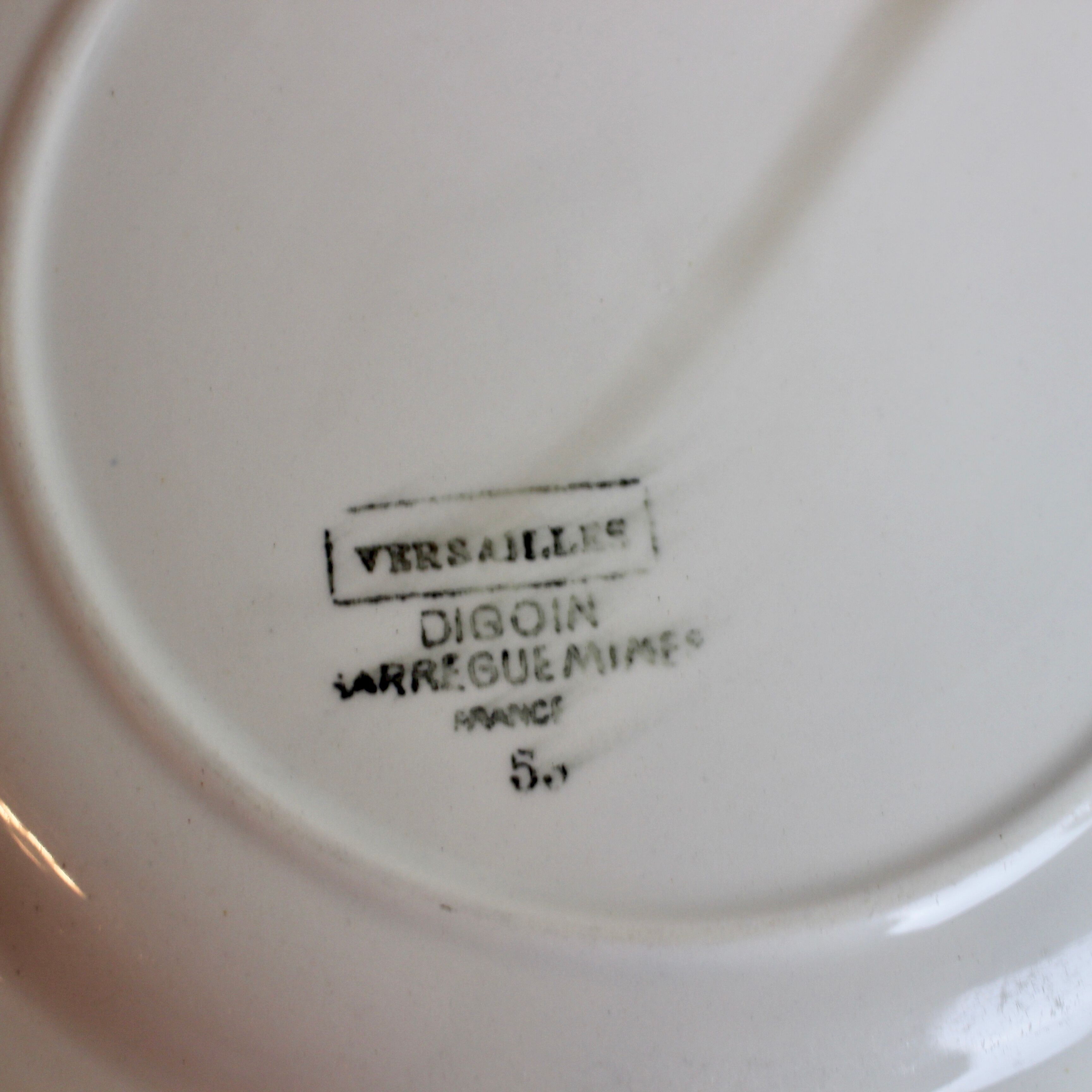 Versailles collection plates by manufacture Digoin Sarreguemines