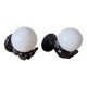 Pair of black ceramic wall lights from the 70s and 80s.