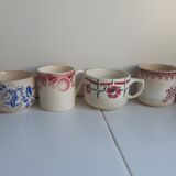 6 coffee cups Digoin Badonviller Sarreguemines