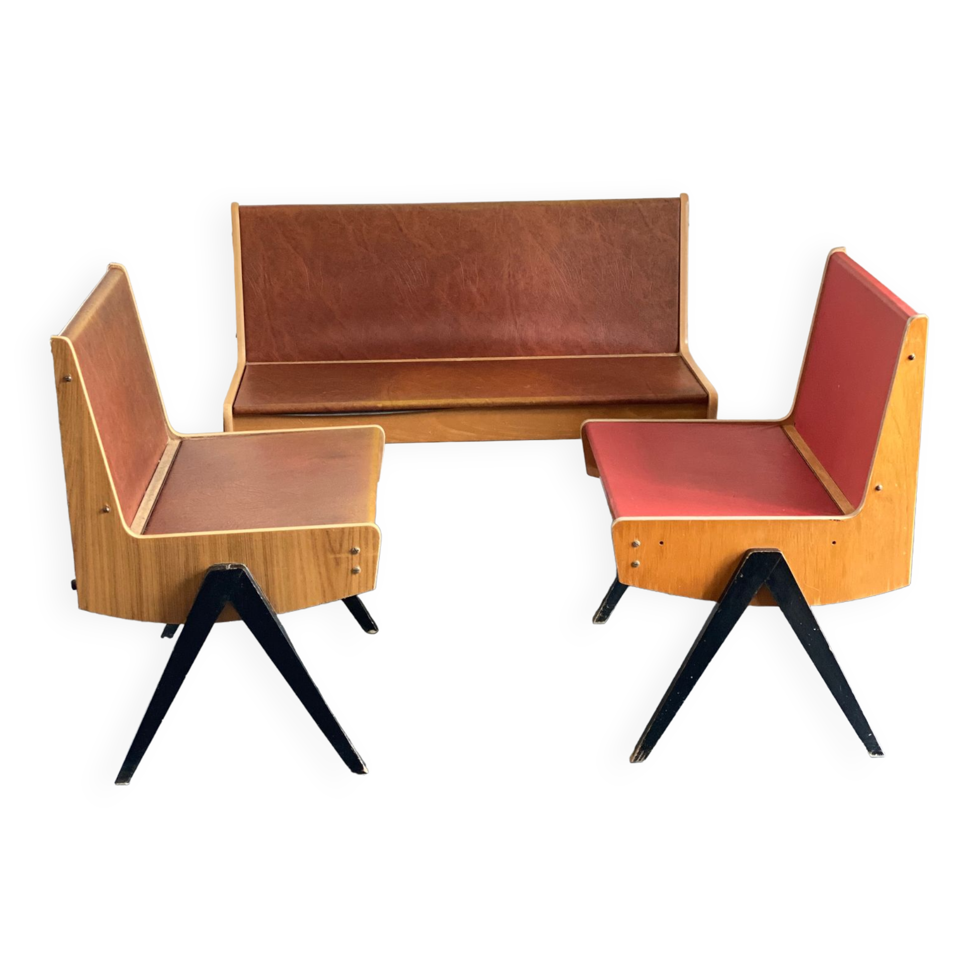 Trio of vintage EKA Wohnmobel benches