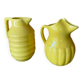 2 old lemon yellow jugs