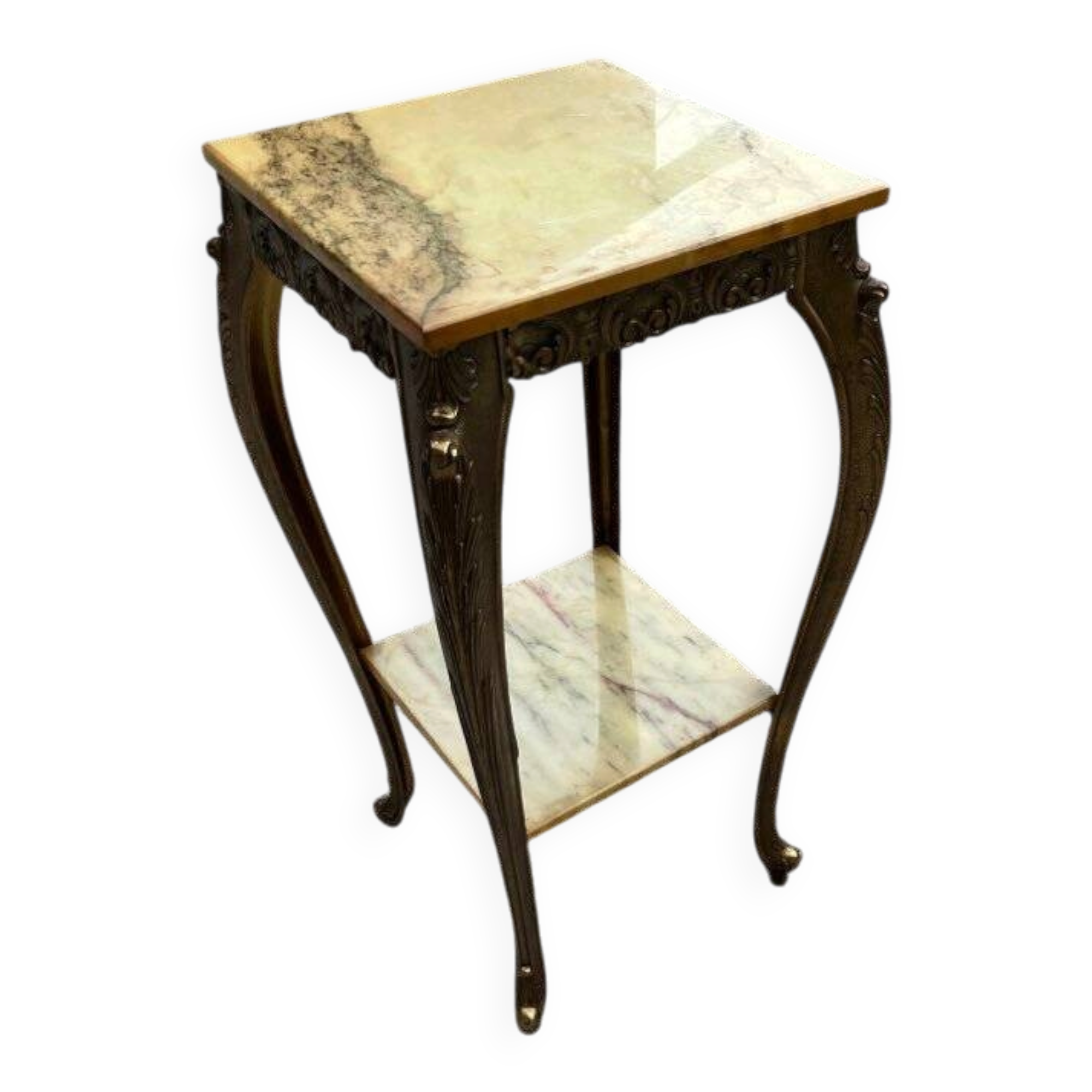 Marble and brass side table