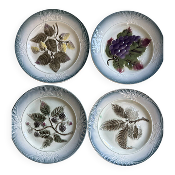 Set of 4 Dessert Plates in Barbotine