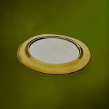 Vintage round brass wall mirror, handmade, diameter 26 cm.