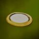 Vintage round brass wall mirror, handmade, diameter 26 cm.