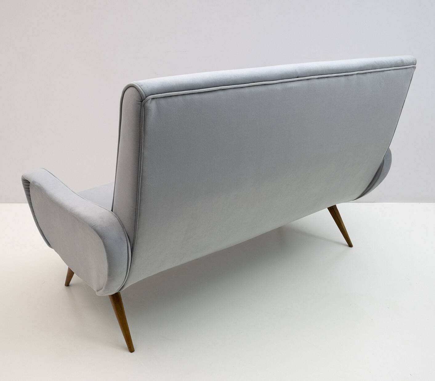 Marco Zanuso Style Mid-Century Modern Velvet Sofa "Lady", 50s