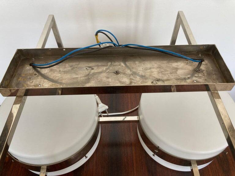 Unique big chrome Bauhaus flushmount / pendant, 1930s