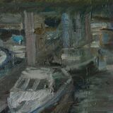 Tableau Expressionniste Bateaux Quais de Seine Paris HST Pierre Gogois