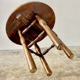 Old round solid wood coffee table