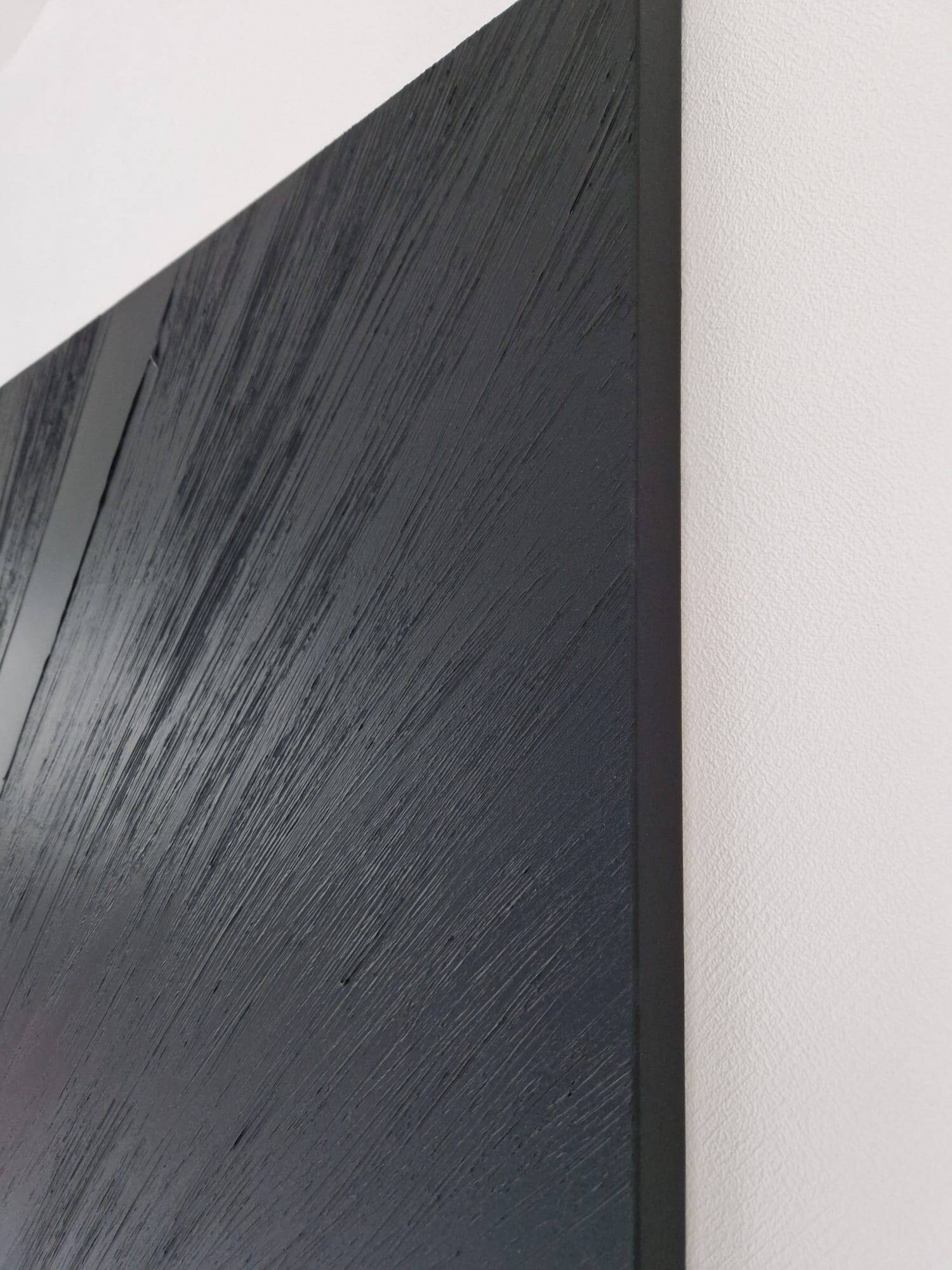 Monochrome black minimalist abstract painting