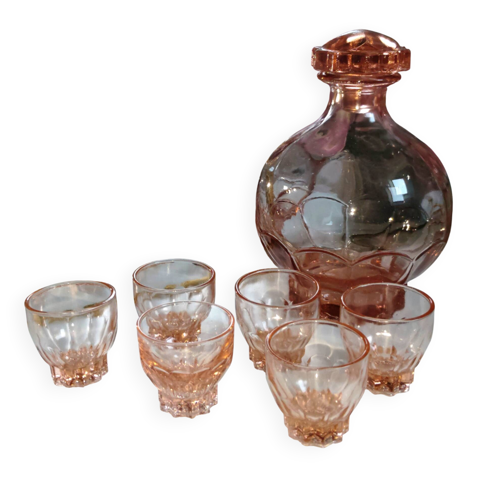 Art Deco Rosaline Liqueur Service - French - Vintage