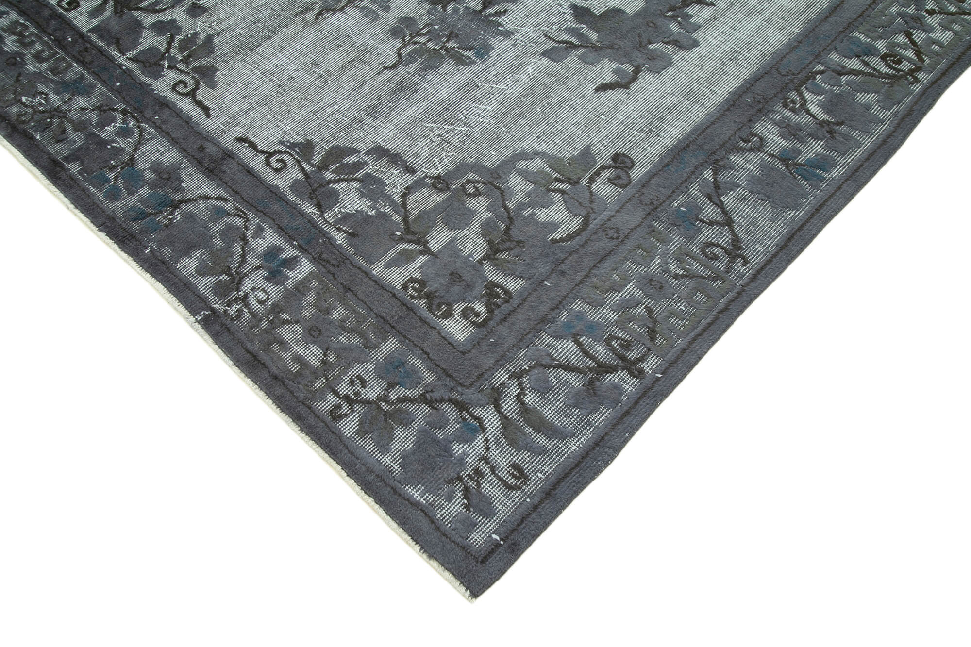 Hand-knotted unique anatolian 1980s 181 cm x 278 cm grey rug
